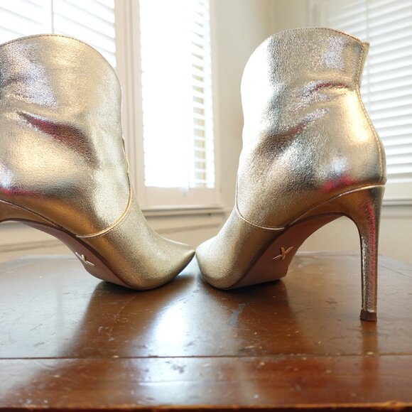 Express Gold Metallic Ankle Boots - Picture 3 of 6